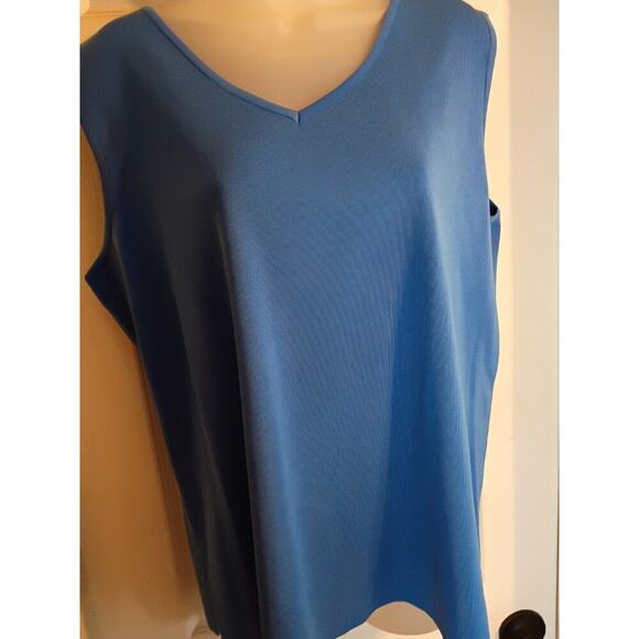 Ming Wang Tank Top Blue Sz XL Wardrobe Staple Career Business Office - Picture 1 of 8